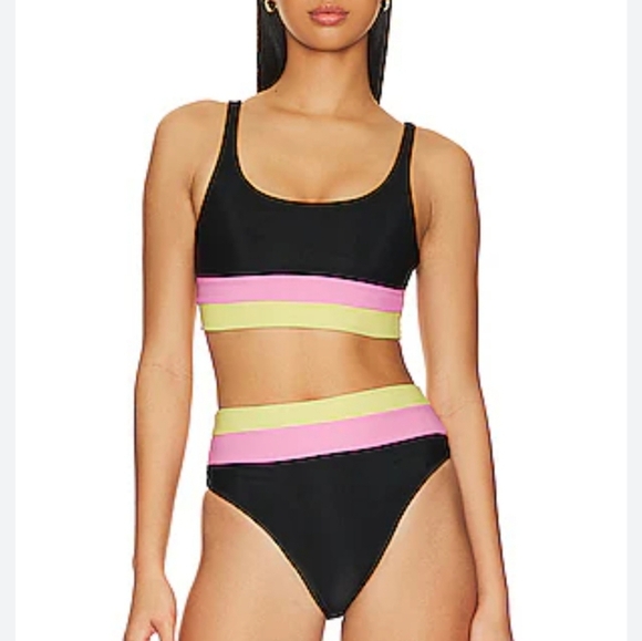 New!Beach Riot MacKenzie colorblock Bikini Bottom - Picture 1 of 11